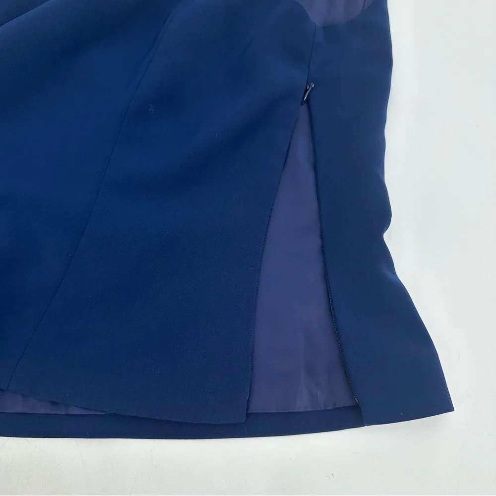 Le Suit 2 Pc Skirt Suit Sleeveless Top Knee Length Womens 10 Blue Corpcore READ